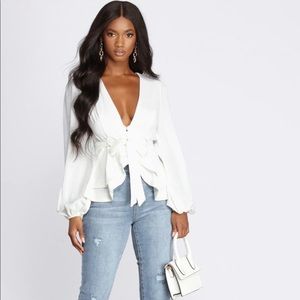 White Ruffled Blouse